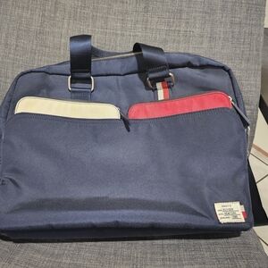 Tommy Hilfiger Navy Laptop Bag with Red and White Details
